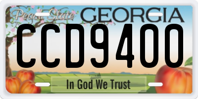 GA license plate CCD9400
