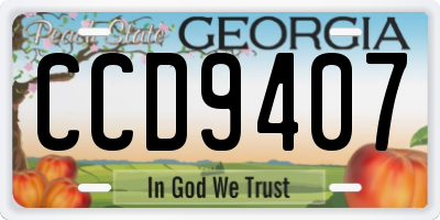 GA license plate CCD9407
