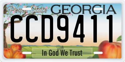 GA license plate CCD9411