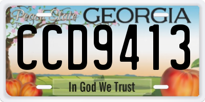 GA license plate CCD9413