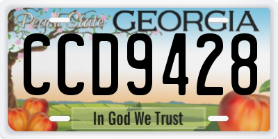 GA license plate CCD9428
