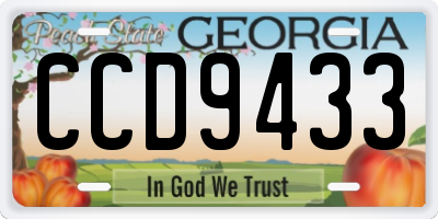 GA license plate CCD9433