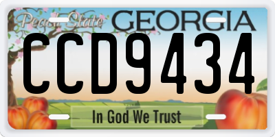 GA license plate CCD9434