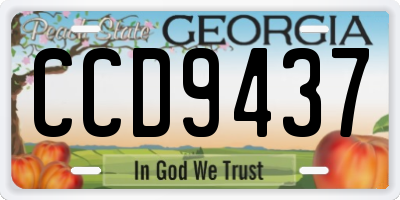 GA license plate CCD9437