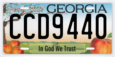 GA license plate CCD9440