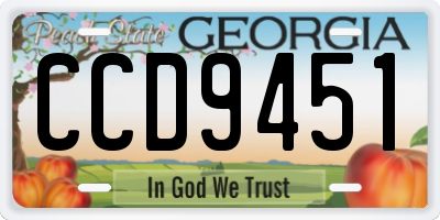 GA license plate CCD9451