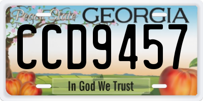 GA license plate CCD9457