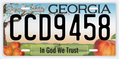 GA license plate CCD9458