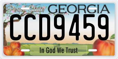 GA license plate CCD9459