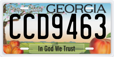 GA license plate CCD9463