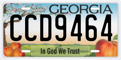GA license plate CCD9464