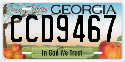 GA license plate CCD9467