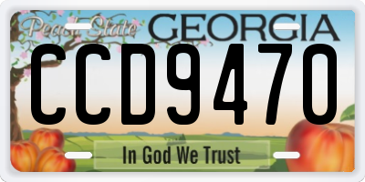 GA license plate CCD9470