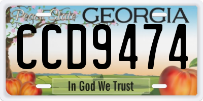 GA license plate CCD9474