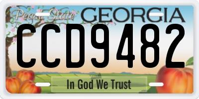 GA license plate CCD9482