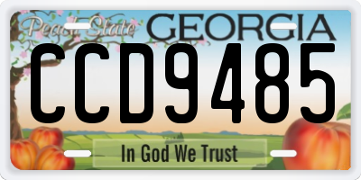 GA license plate CCD9485