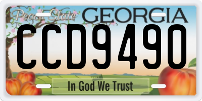GA license plate CCD9490