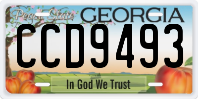 GA license plate CCD9493