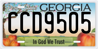GA license plate CCD9505