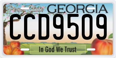 GA license plate CCD9509