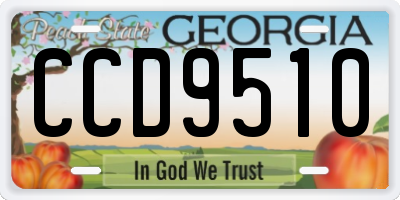 GA license plate CCD9510