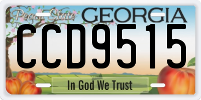 GA license plate CCD9515