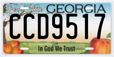 GA license plate CCD9517