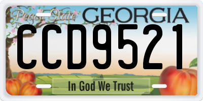 GA license plate CCD9521