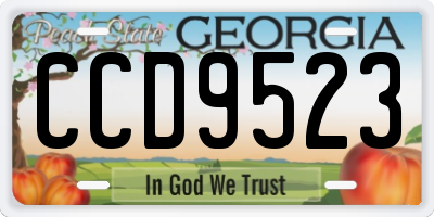 GA license plate CCD9523