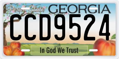 GA license plate CCD9524