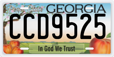 GA license plate CCD9525
