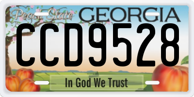 GA license plate CCD9528