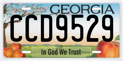 GA license plate CCD9529