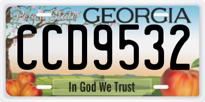 GA license plate CCD9532