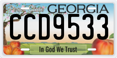 GA license plate CCD9533