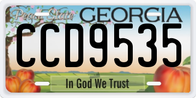 GA license plate CCD9535