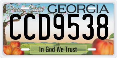 GA license plate CCD9538