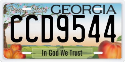 GA license plate CCD9544