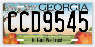 GA license plate CCD9545