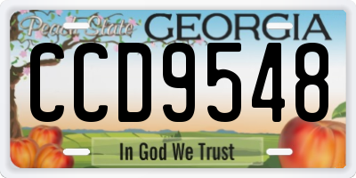 GA license plate CCD9548