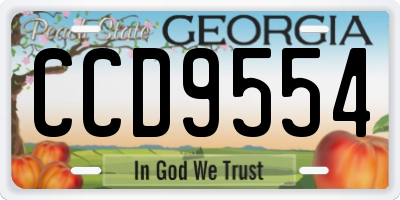 GA license plate CCD9554