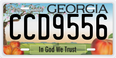 GA license plate CCD9556