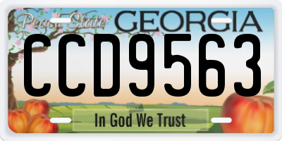 GA license plate CCD9563