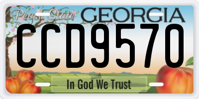 GA license plate CCD9570