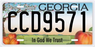 GA license plate CCD9571
