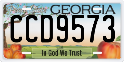 GA license plate CCD9573