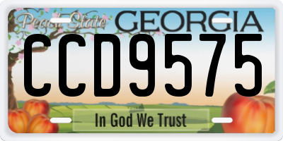 GA license plate CCD9575