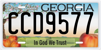 GA license plate CCD9577