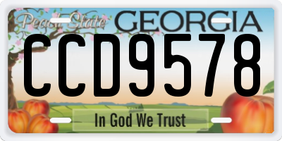 GA license plate CCD9578
