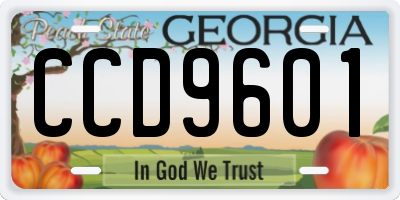 GA license plate CCD9601